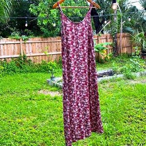 Vintage 90s midi cotton floral print dress